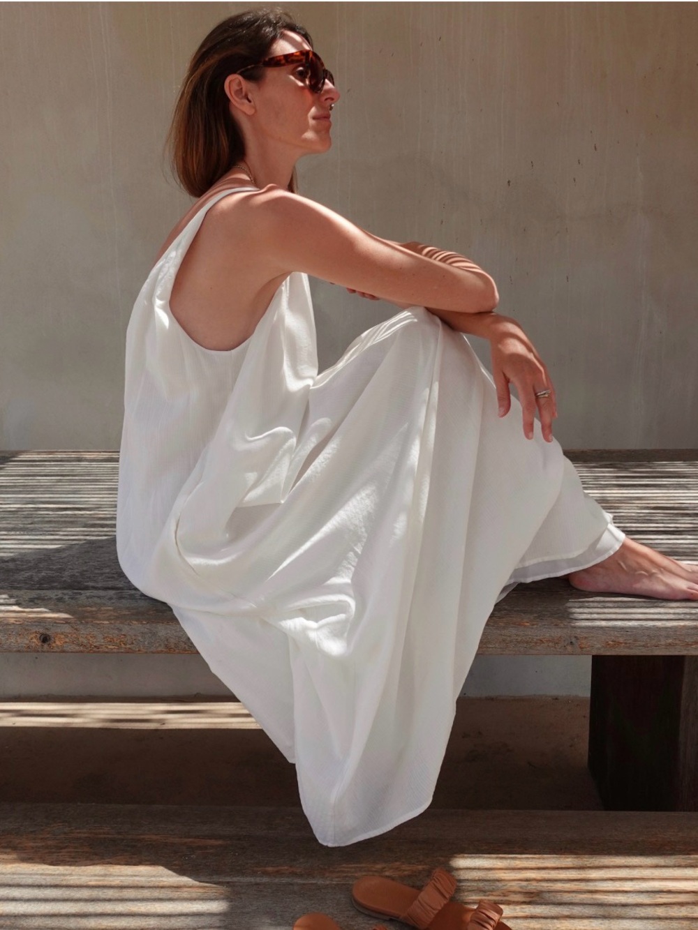Jenni Kayne White Maxi Slip Dress